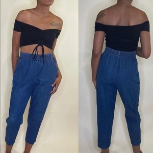 Vintage denim high waist trousers sz 12